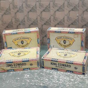 4pc. Bundle of vintage King Edward cigar boxes.